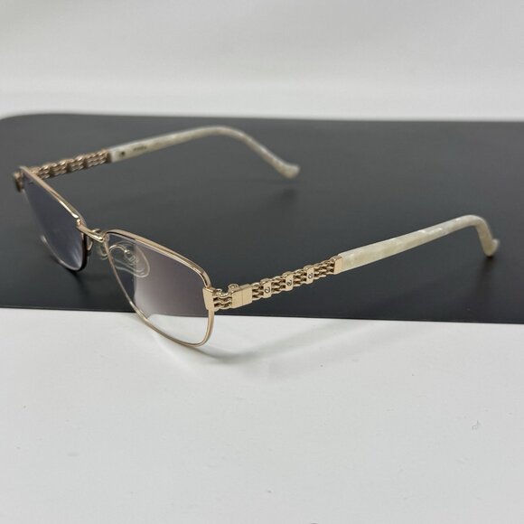 Tura R574 Gold /ivory 52-16-140 Women’s Eyeglass FRAMES ONLY - Picture 3 of 11
